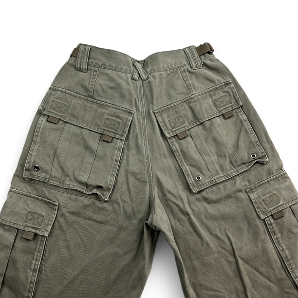 Vintage MT:2 Cargo Shorts Mens 27 Green Military Raver Baggy Parachute 90s - Picture 4 of 10